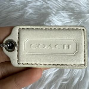 2.5" COACH White Fob Bag Charm Hang tag Hangtag